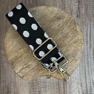 Wide Black White Polka Dot Purse Strap Crossbody Purse Strap Guitar Strap